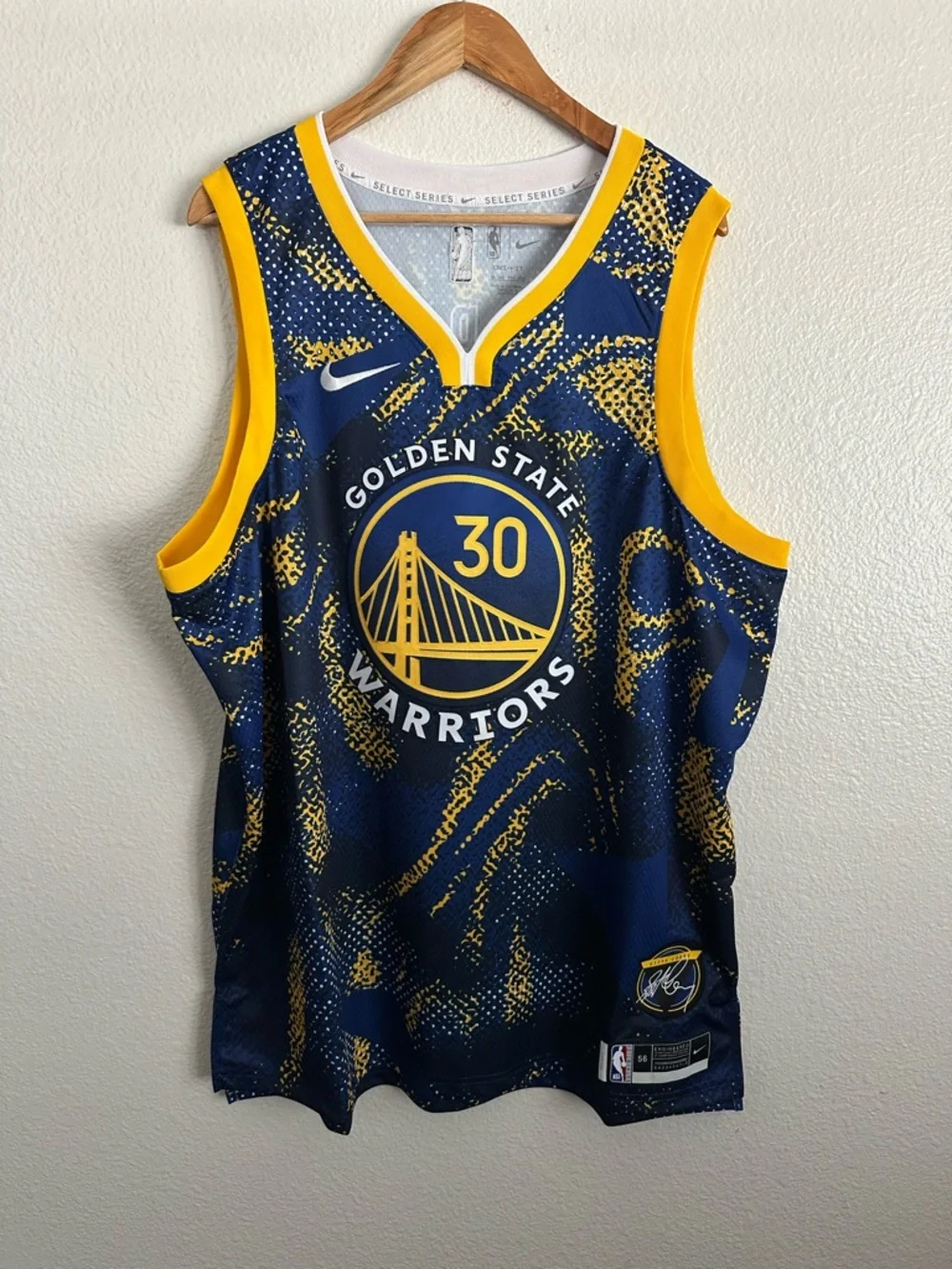 Golden State Warriors Nike Steph Curry NBA Jersey Select Series Men Size 56 2XL